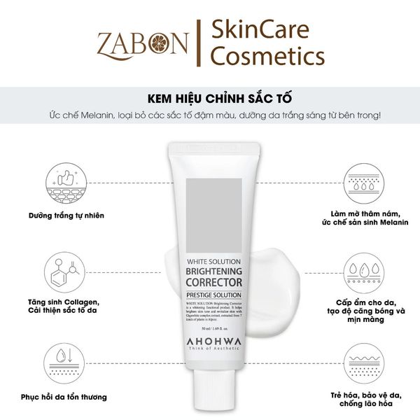 Kem dưỡng sáng da Ahohwa sáng da, mờ thâm, giảm nám BRIGHTENING CORRECTOR (50ml)