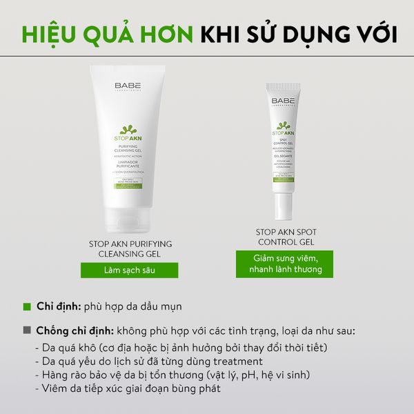 Kem dưỡng ẩm BABE Stop AKN Mattifying Moisturiser kiềm dầu giảm mụn 50ml