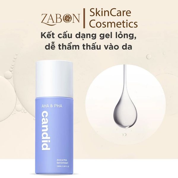 Hoạt Chất Candid AHA & PHA Tẩy Tế Bào Chết & Làm Mịn Da Gel Exfoliant 100ml