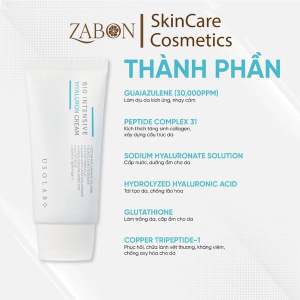 Kem dưỡng Usolab Bio Intensive Hyaluron Cream giúp cấp ẩm cho da 50ml