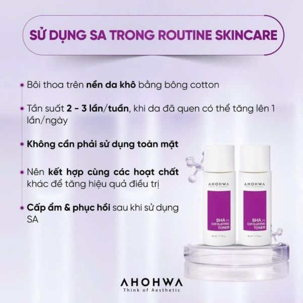 AHOHWA BHA 2% Exfoliating Toner - Hỗ trợ giảm mụn, làm sạch bã nhờn, thu nhỏ lỗ chân lông (80ml)