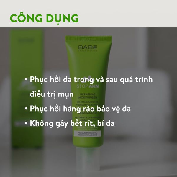 Kem phục hồi ngăn ngừa mụn Babe Stop AKN Repairing Moisturiser 50ml