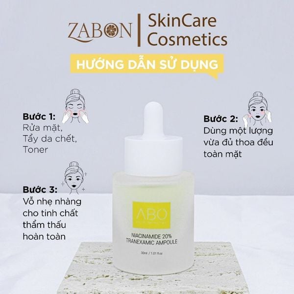 Serum Niacinamide 20% ABO - Tinh chất trắng da giúp cấp ẩm mờ thâm chống lão hóa 30ml