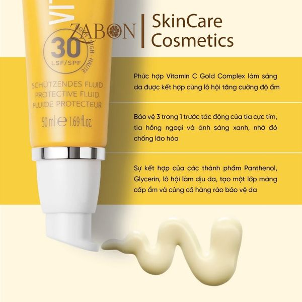 Tinh chất Vitamin C hợp chất dưỡng da tích hợp chống nắng M. Asam® VITAMIN C Protective Fluid SPF30 50ml