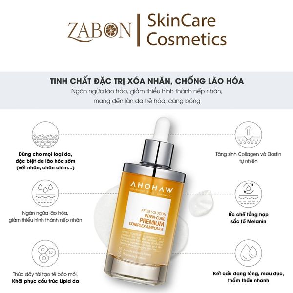 Tinh chất cấp ẩm sâu, chống lão hóa, cải thiện nếp nhăn AHOHWA Inten Cure Premium Complex Ampoule (50ml)