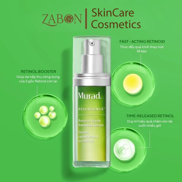 Tinh chất Retinol giúp da mịn màng và làm mờ nếp nhăn Murad Retinol Youth Renewal Serum 30ml