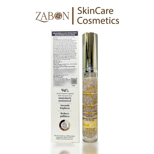 Kem dưỡng mắt dạng gel làm sáng và mịn da Obagi Daily Hydro-Drops Eye Gel Cream 15ml