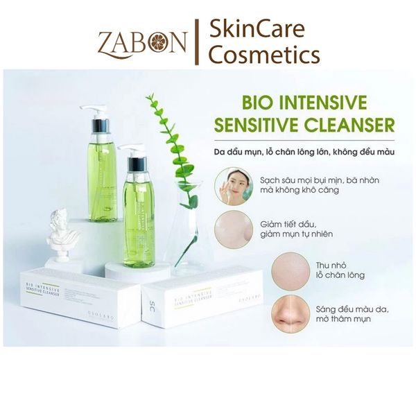 Sữa rửa mặt da dầu mụn, lỗ chân lông to USOLAB - Bio Intensive Sensitive Cleanser 150ml