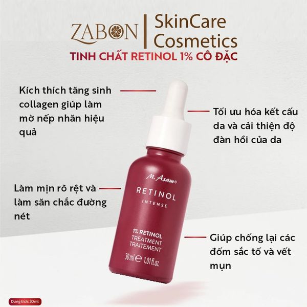 Tinh chất hỗ trợ ngăn ngừa lão hóa M. Asam Retinol Intense 1% Retinol Treatment 30ml