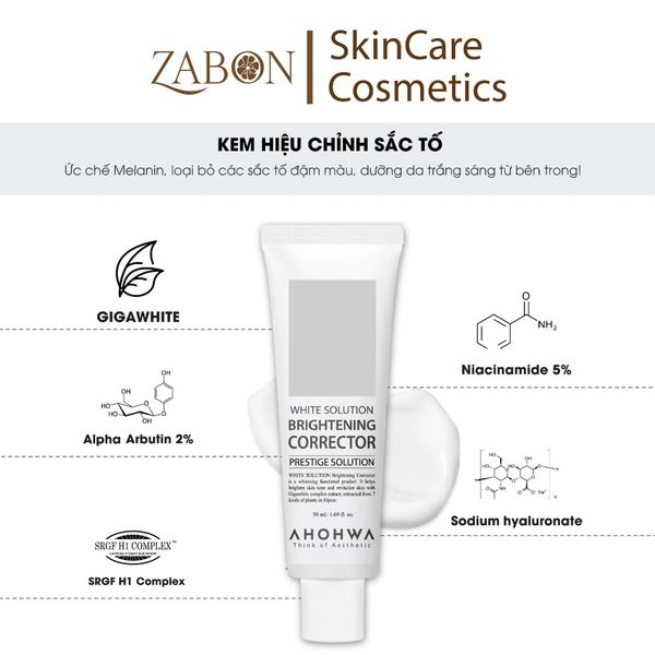 Kem dưỡng sáng da Ahohwa sáng da, mờ thâm, giảm nám BRIGHTENING CORRECTOR (50ml)