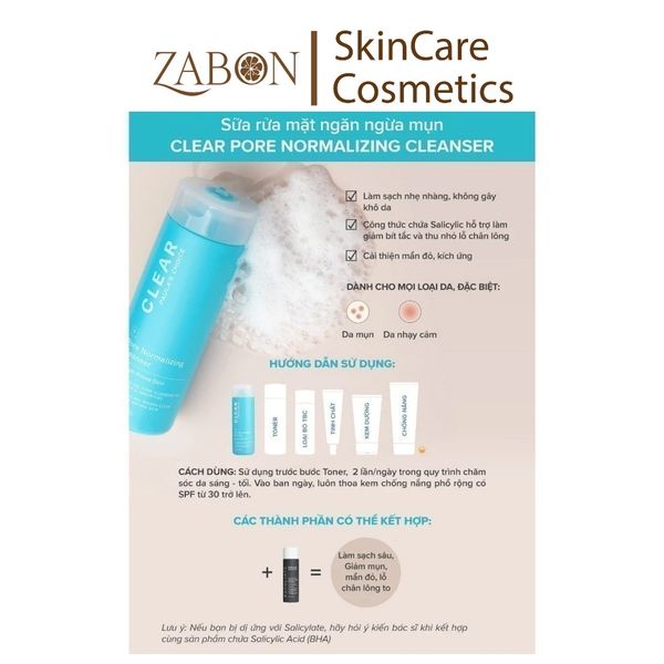 Sữa rửa mặt ngăn ngừa mụn Paula’s Choice Clear Pore Normalizing Cleanser 177ml