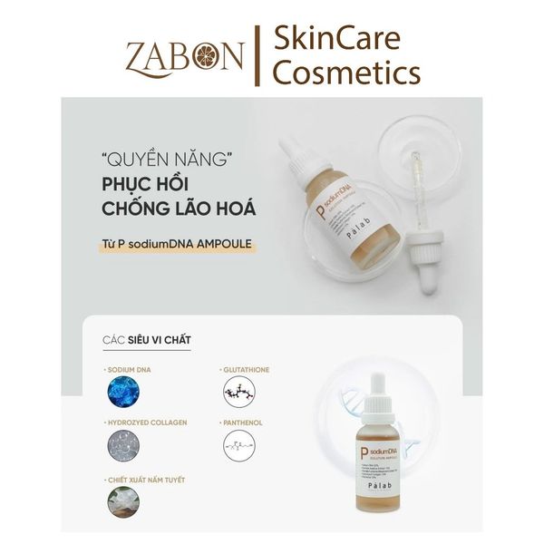 Palab P Sodium DNA Solution Ampoule - Tinh chất phục hồi, tái tạo, chống lão hóa 30ml