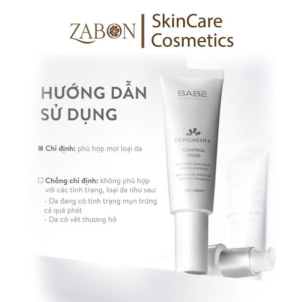 Kem dưỡng BABE DEPIGMENT+ Control Fluid sáng da và làm mờ vết thâm nám 40ml