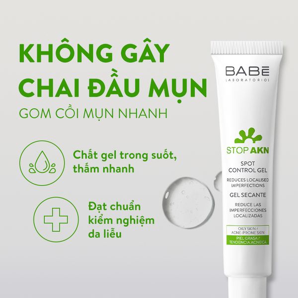 Gel chấm mụn Babe Stop AKN Spot Control Gel 8ml