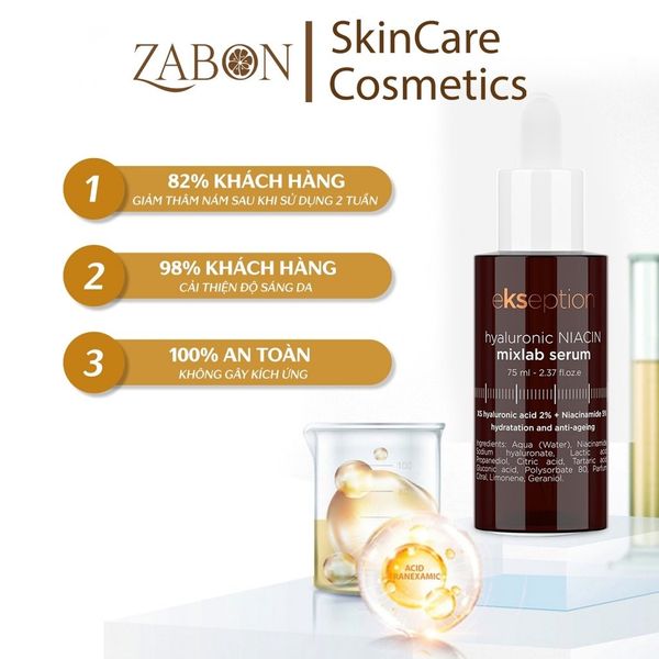 Serum Ekseption Hyaluronic Niacin giảm mụn, giảm thâm, sáng da 75ml