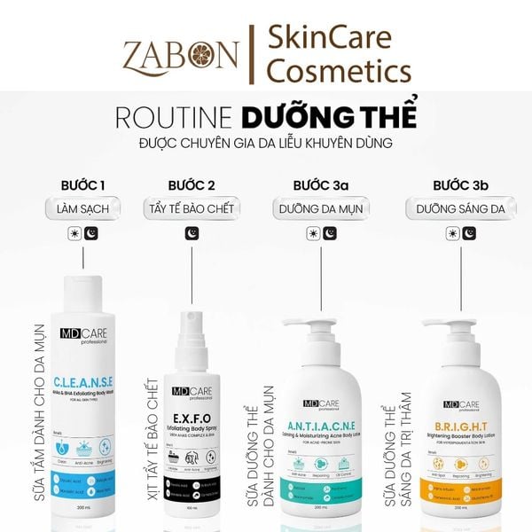 Sữa dưỡng thể sáng da mờ thâm MD care Brightening Booster Body Lotion 200ml