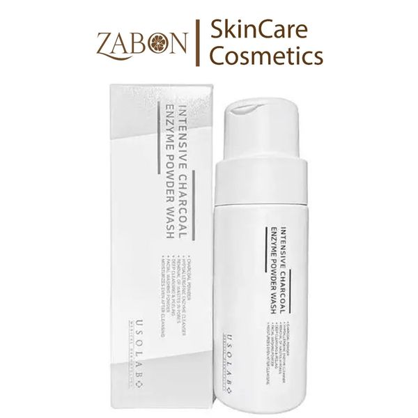 Bột tẩy tế bào chết Usolab Intensive Charcoal Enzyme Powder Wash than hoạt tính hút bã nhờn, sáng da 50g