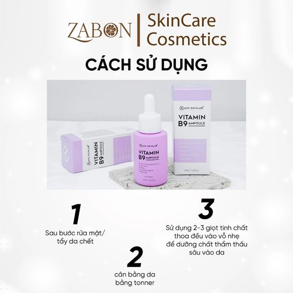Serum AVO vitamin B9 làm dịu da hỗ trợ quá trình phục hồi và cấp ẩm cho da 30ml
