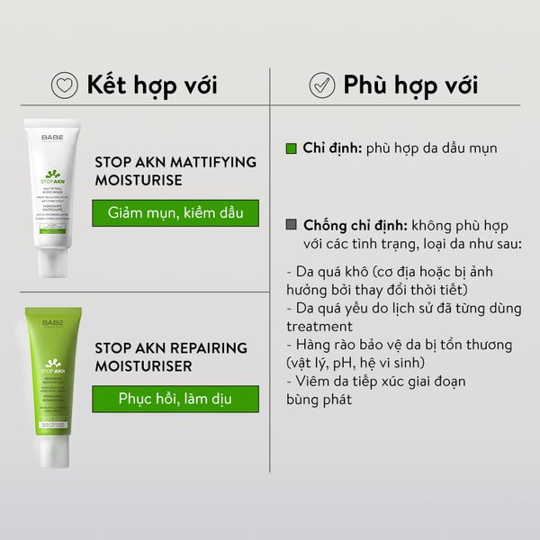 Sữa rửa mặt BABE Stop AKN Purifying Cleansing Gel cho da dầu mụn