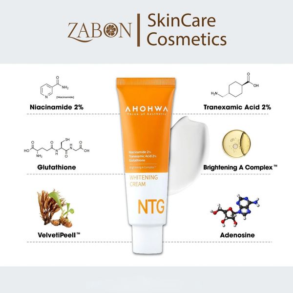 Kem dưỡng trắng da, giảm sạm - nám - tàn nhang Ahohwa Whitening Cream NTG 50ml