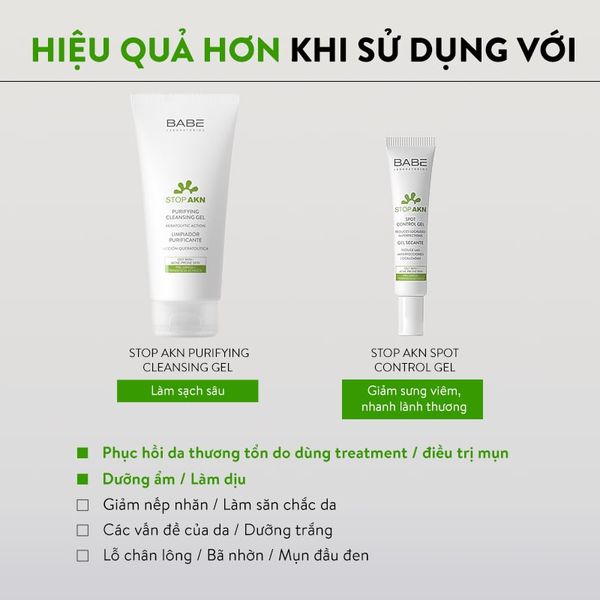 Kem phục hồi ngăn ngừa mụn Babe Stop AKN Repairing Moisturiser 50ml