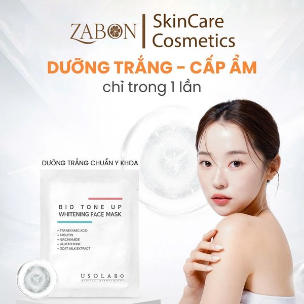 Usolab Bio Tone up whitening face mask giúp sáng da cải thiện sắc tố 5ml