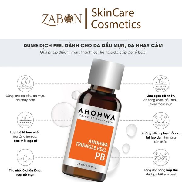 Peel dành cho da dầu mụn Ahohwa Triangle Peel PB (30ml)