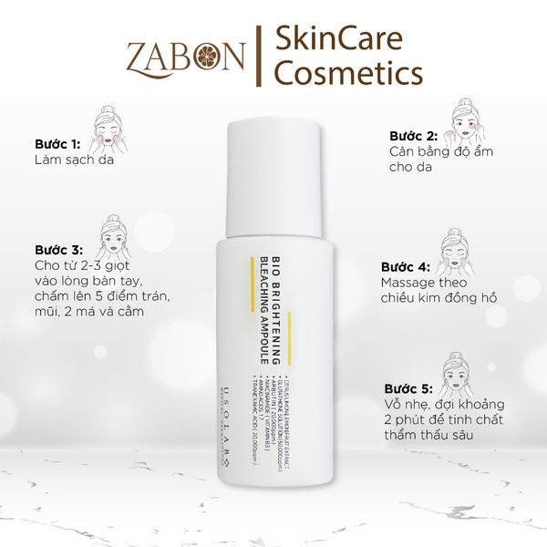 Tinh chất USOLAB Bio Brightening Bleaching Ampoule giúp sáng da mờ thâm 50ml