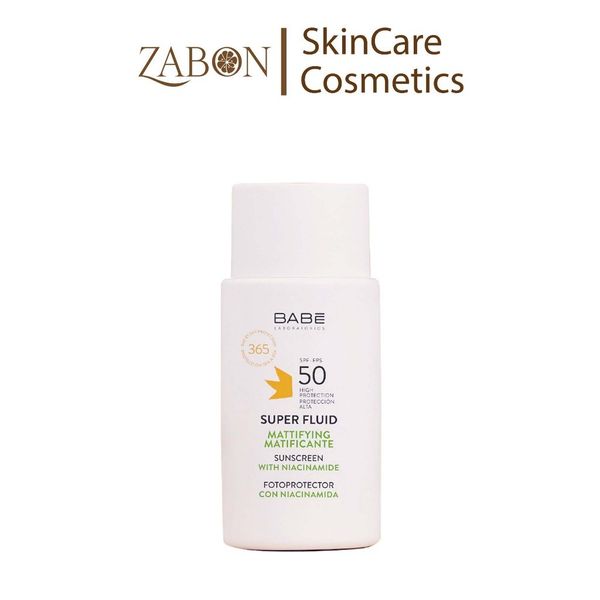 Kem chống nắng BABE Super Fluid Mattifying sunscreen SPF 50 phổ rộng, kiểm soát dầu 50ml