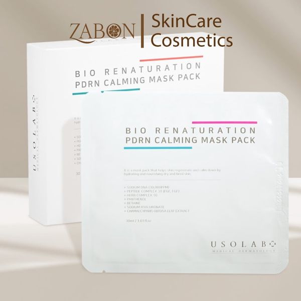 Mặt nạ tế bào gốc USOLAB BIO RENATURATION PDRN CALMING MASK Hộp 10 miếng 30ml