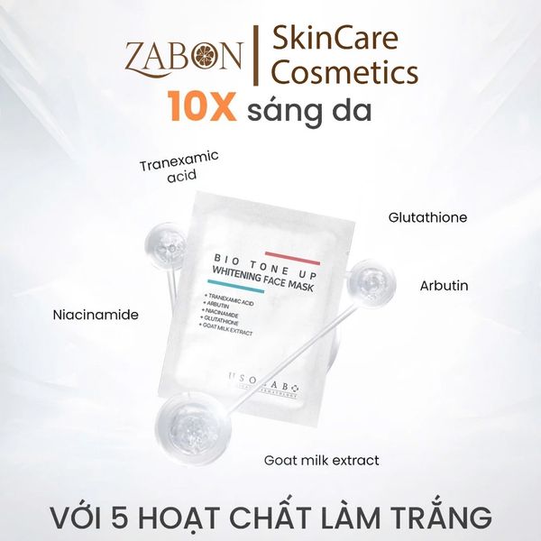 Usolab Bio Tone up whitening face mask giúp sáng da cải thiện sắc tố 5ml