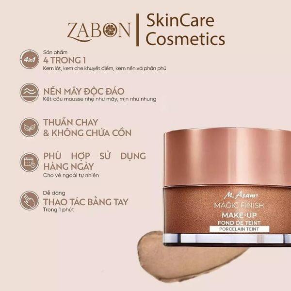 Kem nền M. Asam® MAGIC FINISH MAKE-UP PORCELAIN TEINT 30ml