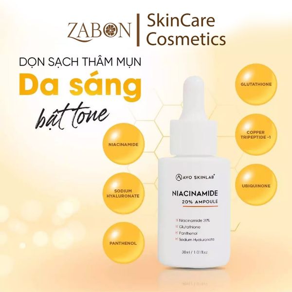 Serum niacinamide 20% AVO - Giúp cấp ẩm, sáng da, giảm thâm và chống lão hóa 30ml