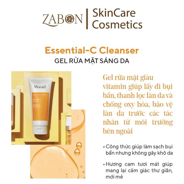 Gel rửa mặt sáng da Murad Essential-C Cleanser 148ml