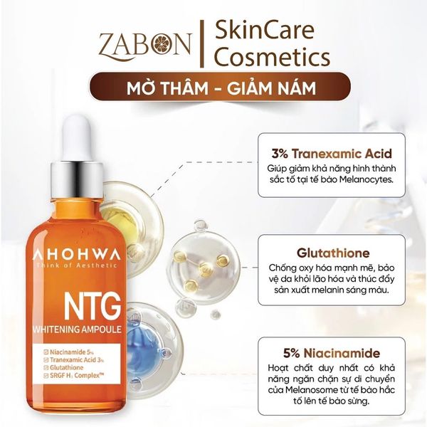 Tinh chất giảm sạm nám, sáng da Ahohwa NTG Whitening Ampoule 50ml