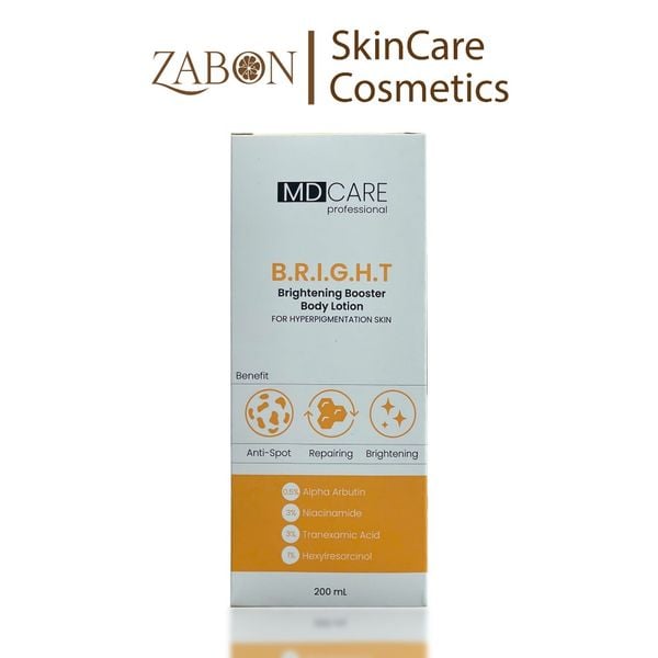 Sữa dưỡng thể sáng da mờ thâm MD care Brightening Booster Body Lotion 200ml