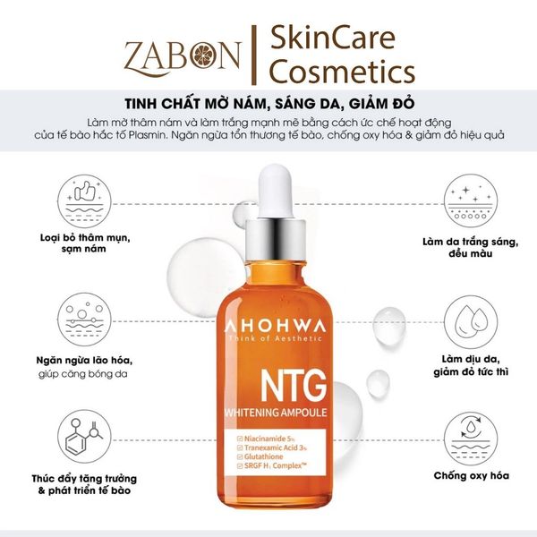 Tinh chất giảm sạm nám, sáng da Ahohwa NTG Whitening Ampoule 50ml