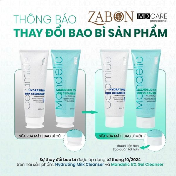 Sữa rửa mặt dạng gel sạch sâu và tẩy tế bào chết nhẹ nhàng MD CARE Mandelic Acid 5% Gel Cleanser 200ml