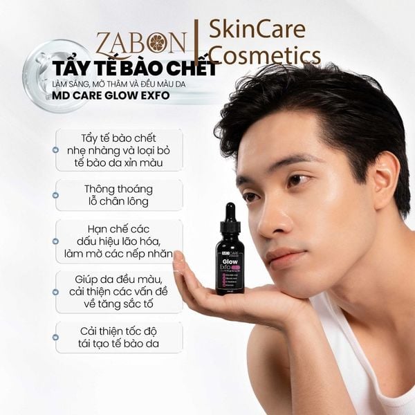 Tẩy tế bào chết làm sáng, mờ thâm và đều màu da MD CARE Glow Exfo 10ml (mini size)