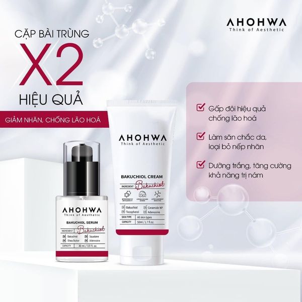 Tinh chất tái tạo trẻ hoá, giảm nhăn AHOHWA Bakuchiol 30ml