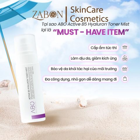 [HSD 02/2026] Xịt khoáng 2in1 B5 HYALURON TONER MIST ABO Giúp cấp ẩm, căng bóng da, phục hồi da và chống lão hóa 100ml