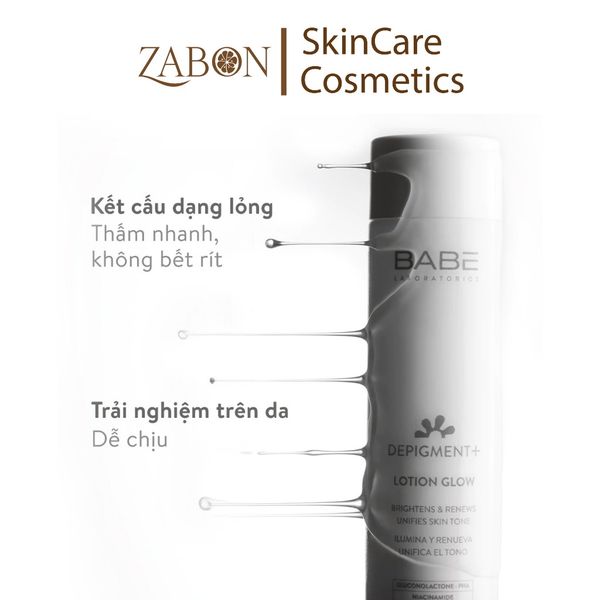 Lotion BABE DEPIGMENT+ Lotion Glow dưỡng sáng và làm mờ vết thâm nám 150ml