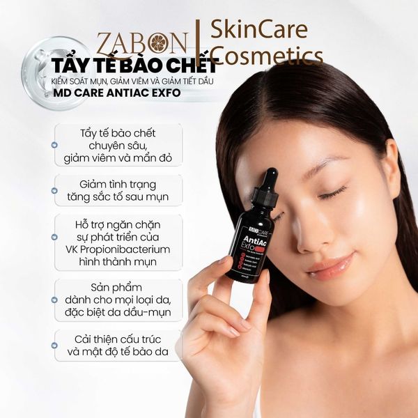 Tẩy tế bào chết kiểm soát mụn, giảm viêm và giảm tiết dầu MD CARE AntiAc Exfo 30ml