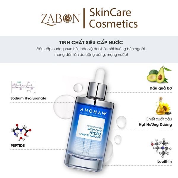 Tinh chất cấp ẩm - phục hồi cho làn da khô AHOHWA Inten Cure Hydro Complex Ampoule (50ml)