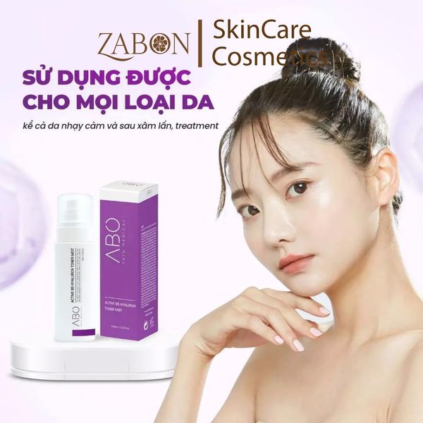 [HSD 02/2026] Xịt khoáng 2in1 B5 HYALURON TONER MIST ABO Giúp cấp ẩm, căng bóng da, phục hồi da và chống lão hóa 100ml