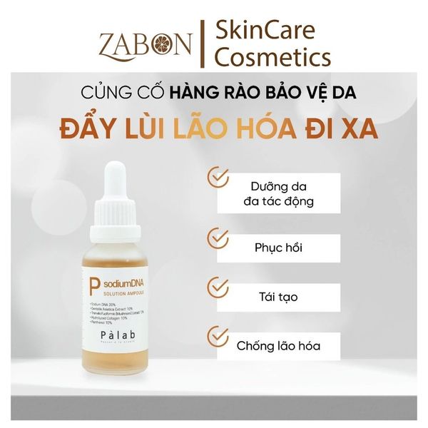 Palab P Sodium DNA Solution Ampoule - Tinh chất phục hồi, tái tạo, chống lão hóa 30ml