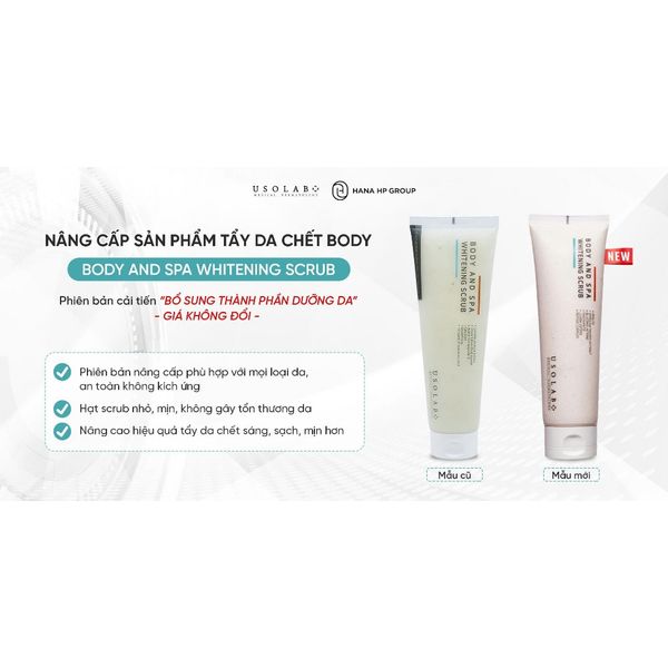 Kem tẩy tế bào chết BODY AND SPA USOLAB WHITENING SCRUB 200ml
