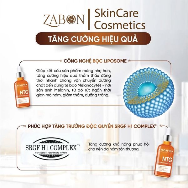 Tinh chất giảm sạm nám, sáng da Ahohwa NTG Whitening Ampoule 50ml