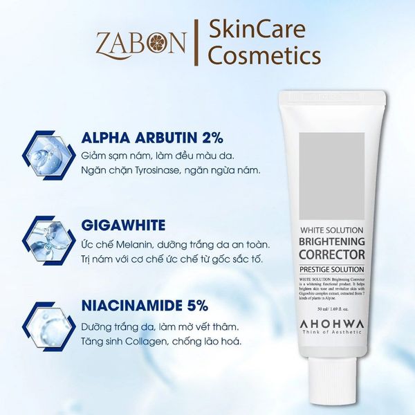 Kem dưỡng sáng da Ahohwa sáng da, mờ thâm, giảm nám BRIGHTENING CORRECTOR (50ml)