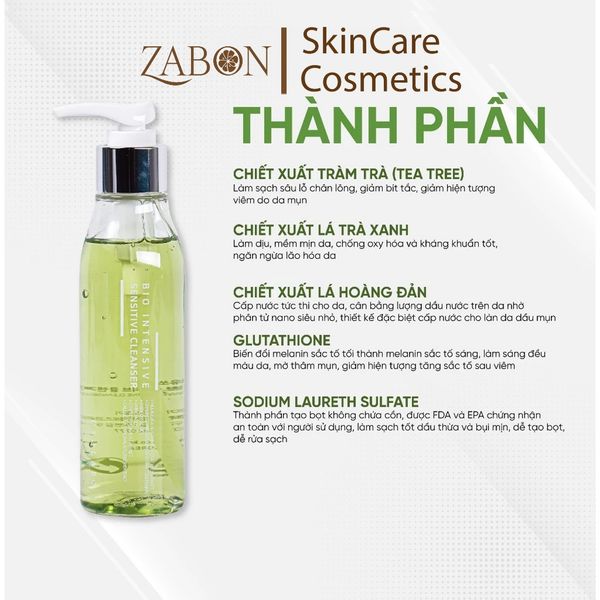 Sữa rửa mặt da dầu mụn, lỗ chân lông to USOLAB - Bio Intensive Sensitive Cleanser 150ml